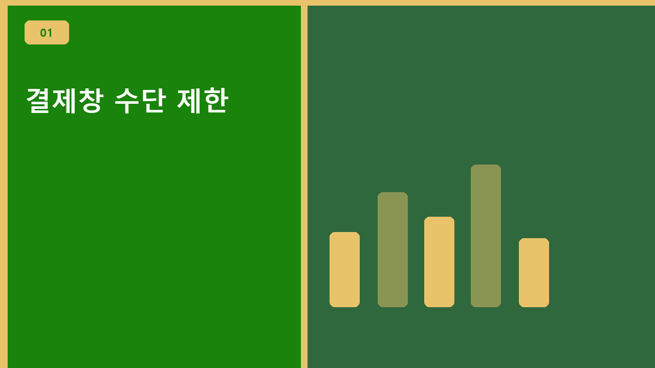 결제창 수단 제한